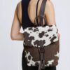 Cowhide White Flip Brown LV Backpack TT
