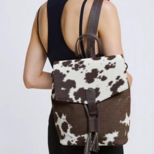 Cowhide White Flip Brown LV Backpack TT