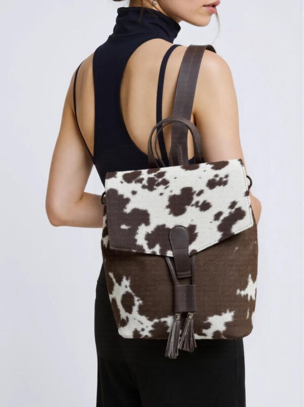 Cowhide White Flip Brown LV Backpack TT