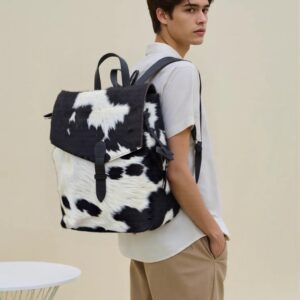 Cowhide White and Black LV Backpack TT