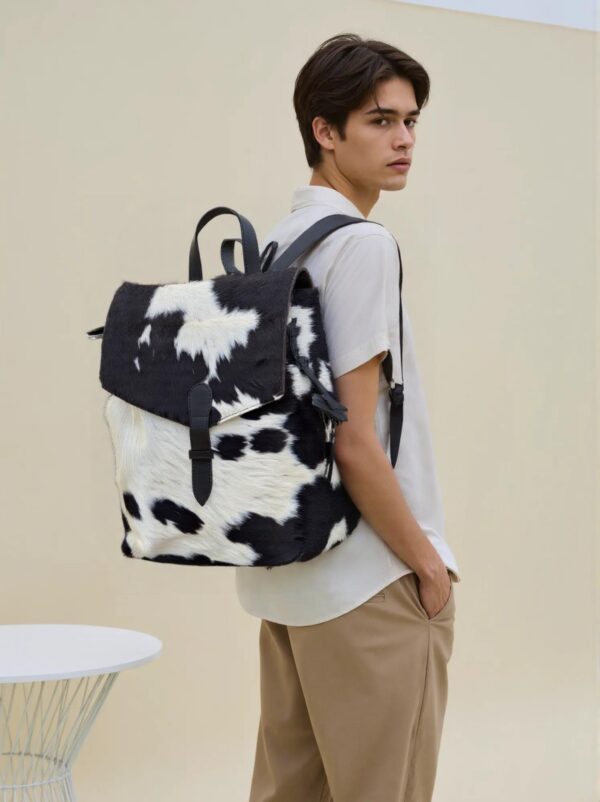 Cowhide White and Black LV Backpack TT