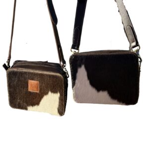 Leather Lovers Cowhide Box Style Cross Body Purse