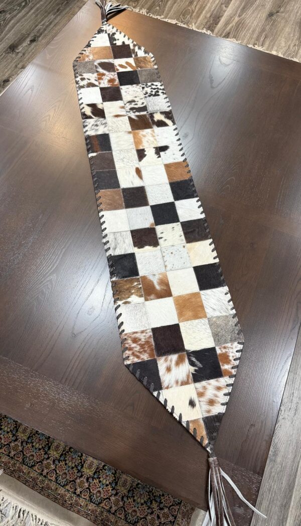 Cowhide Patchwork Table Runner