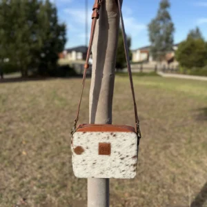 Leather Lovers Cowhide Box Style Cross Body Purse