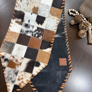 Cowhide Patchwork Table Runner