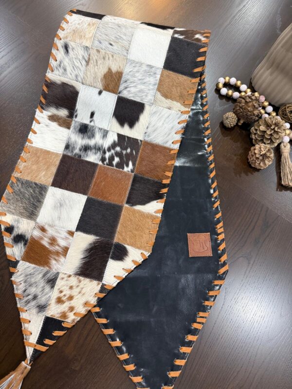 Cowhide Patchwork Table Runner - Image 2