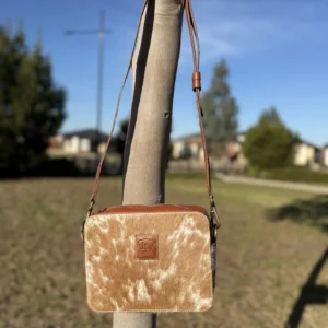 Leather Lovers Cowhide Box Style Cross Body Purse