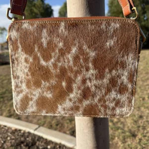 Leather Lovers Cowhide Box Style Cross Body Purse