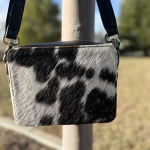 Leather Lovers Cowhide Box Style Cross Body Purse