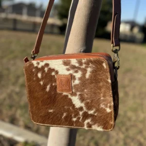 Leather Lovers Cowhide Box Style Cross Body Purse