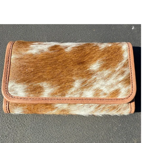 Leather Lovers Cowhide Women Flip Over Hand Wallet