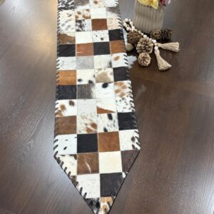 Cowhide Patchwork Table Runner