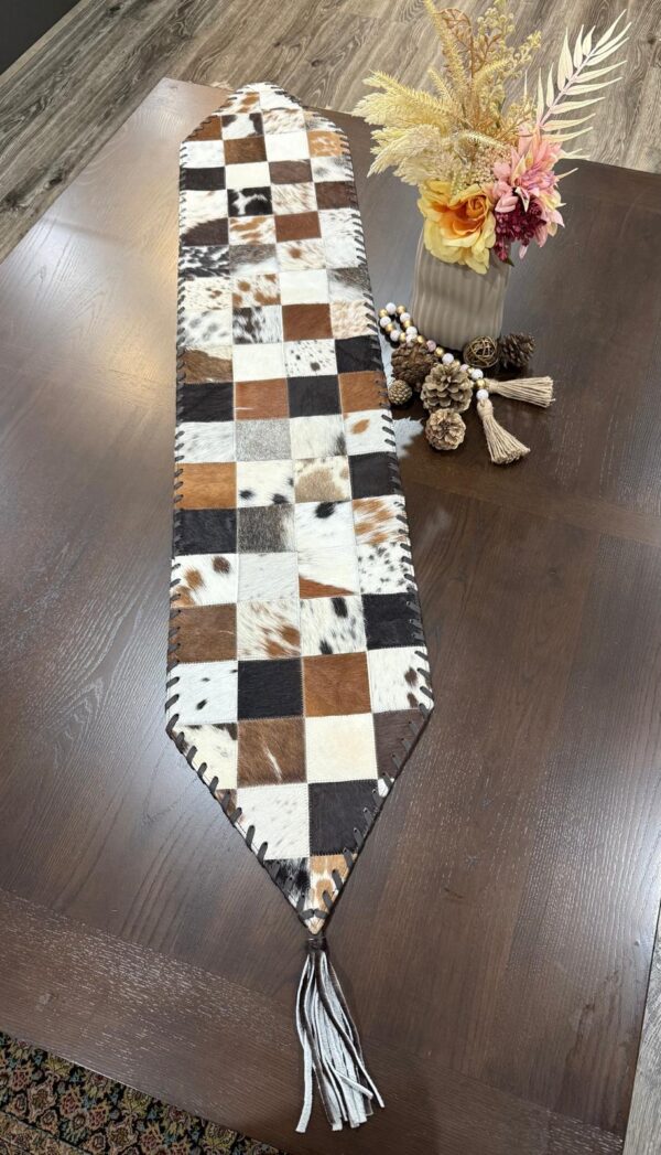 Cowhide Patchwork Table Runner