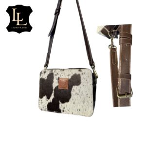 Leather Lovers Cowhide Box Style Cross Body Purse