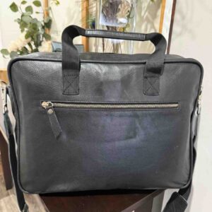 Front Zipper Laptop Bag – Large Leather Work Bag