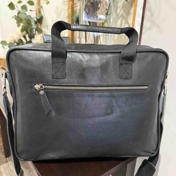front-zipper-leather-laptop-bag-black-vintage