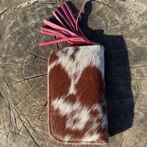 Cowhide Women’s Hand Wallet with Mirror