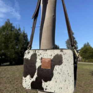 Leather Lovers Cowhide Box Style Cross Body Purse