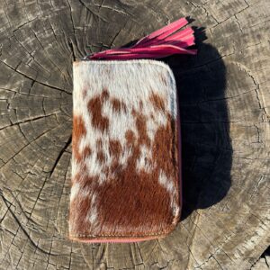 Cowhide Women’s Hand Wallet with Mirror