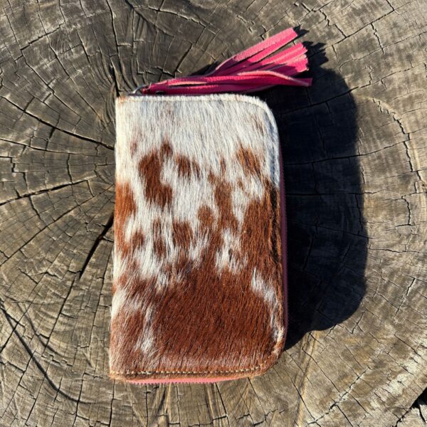 Cowhide Women’s Hand Wallet with Mirror