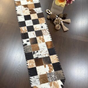 Cowhide Patchwork Table Runner