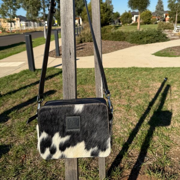 Leather Lovers Cowhide Box Style Cross Body Purse