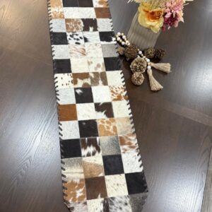 Cowhide Patchwork Table Runner