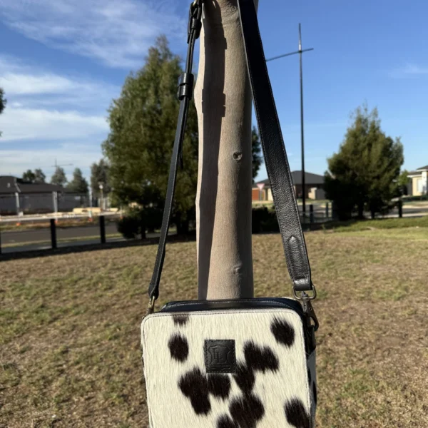 Leather Lovers Cowhide Box Style Cross Body Purse