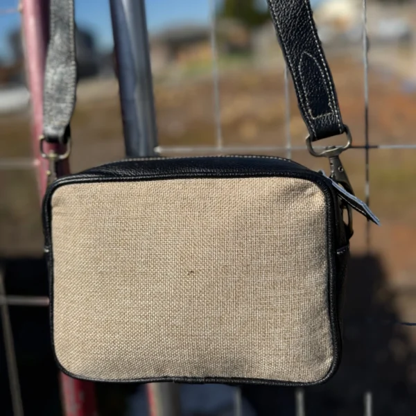 Leather Lovers Coach Style Cross Body Purse (Fabric) Horizontal/Vertical - Image 2