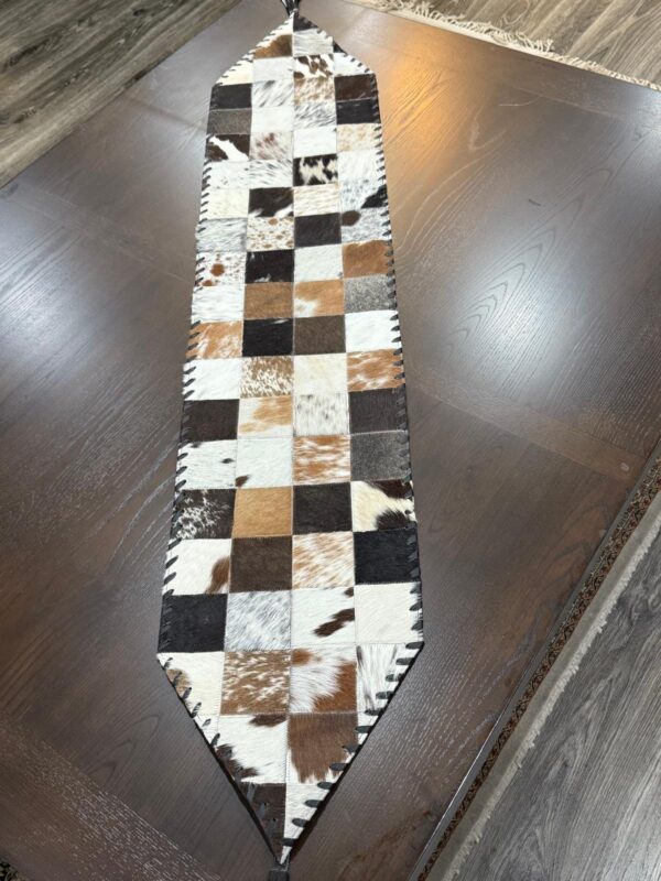 Cowhide Patchwork Table Runner