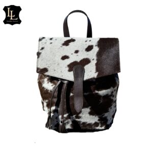 Cowhide Dark Brown & White LV Backpack TT