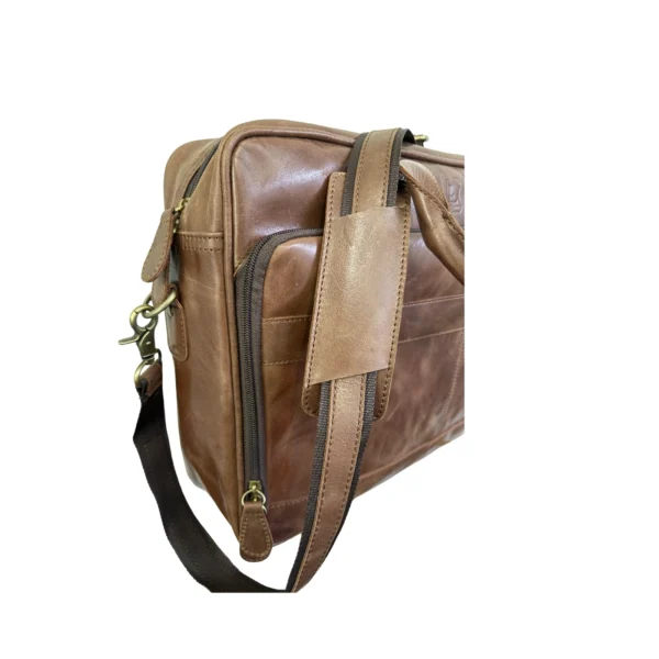 Leather Lovers Cow Leather Trolley Laptop Bag - Image 3