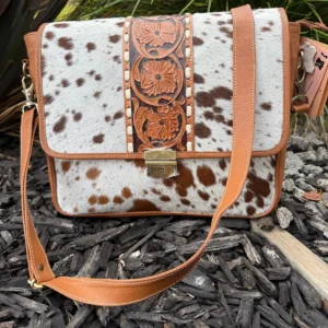 Leather Lovers Cowhide Messenger Laptop Bag