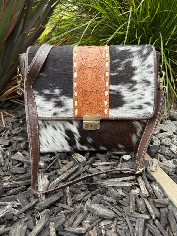 Leather Lovers Cowhide Messenger Laptop Bag