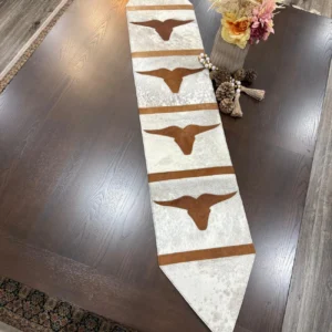Cowhide Long Horn Table Dining Runner