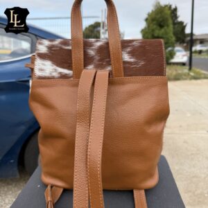 Cowhide Solid Tan Flip LV Backpack TT