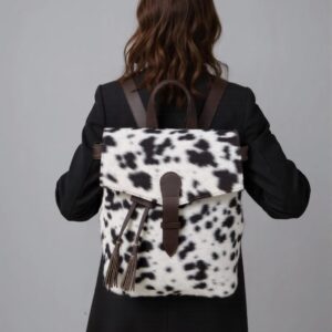 Cowhide brown and white speckle LV Backpack TT