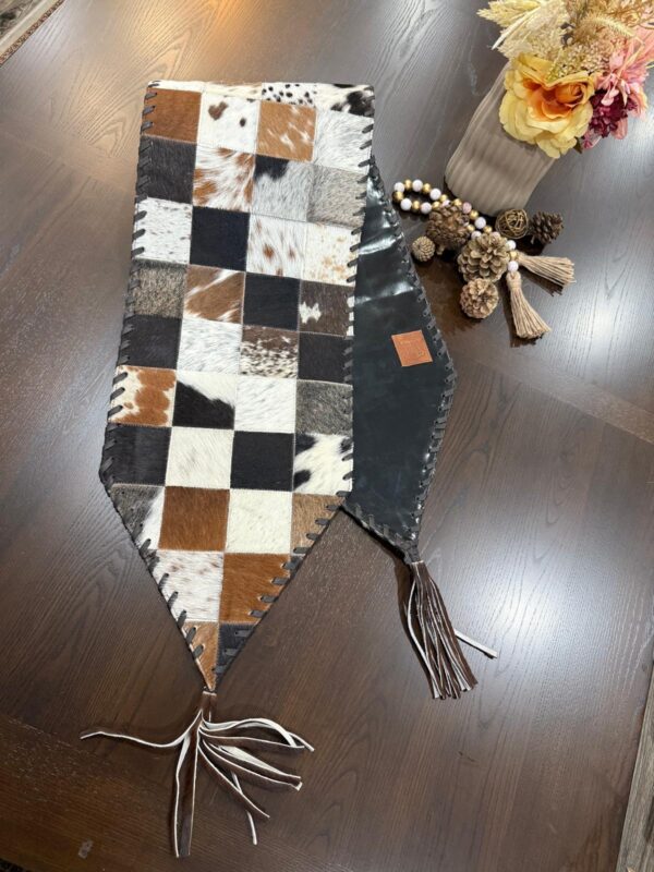 Cowhide Patchwork Table Runner - Image 2