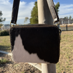 Leather Lovers Cowhide Box Style Cross Body Purse