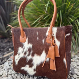 Genuine Cowhide Leather Tote Bag – Stylish Large Handbag for Women