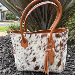 Genuine Cowhide Leather Tote Bag – Stylish Large Handbag for Women