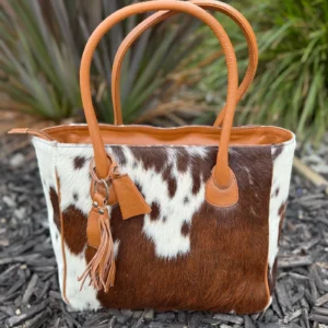 Genuine Cowhide Leather Tote Bag – Stylish Large Handbag for Women