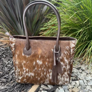 Genuine Cowhide Leather Tote Bag – Stylish Large Handbag for Women