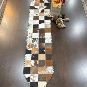 Cowhide Patchwork Table Runner
