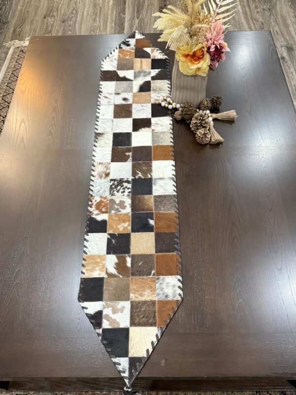 Cowhide Patchwork Table Runner