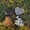 Cowhide Leather Heart Keychain – Black & Brown