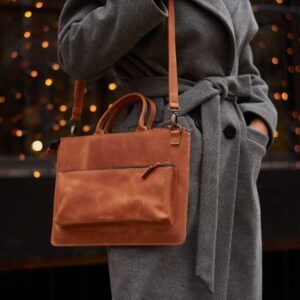 VINTAGE LEATHER SHOULDER SLIM LAPTOP