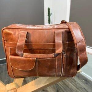 Natural Leather Laptop Bag - Sleek, Smart & Professional Carry