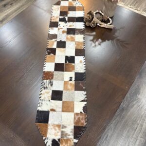 Cowhide Patchwork Table Runner