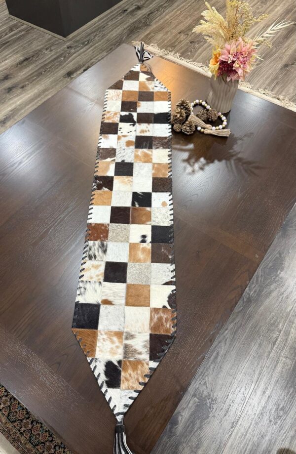 Cowhide Patchwork Table Runner